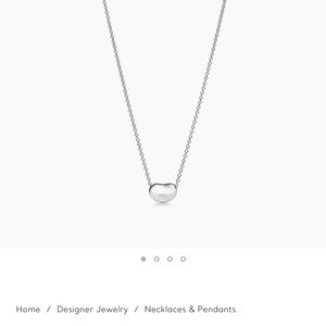 Tiffany and Co. sterling silver Elsa Peretti Bean necklace.